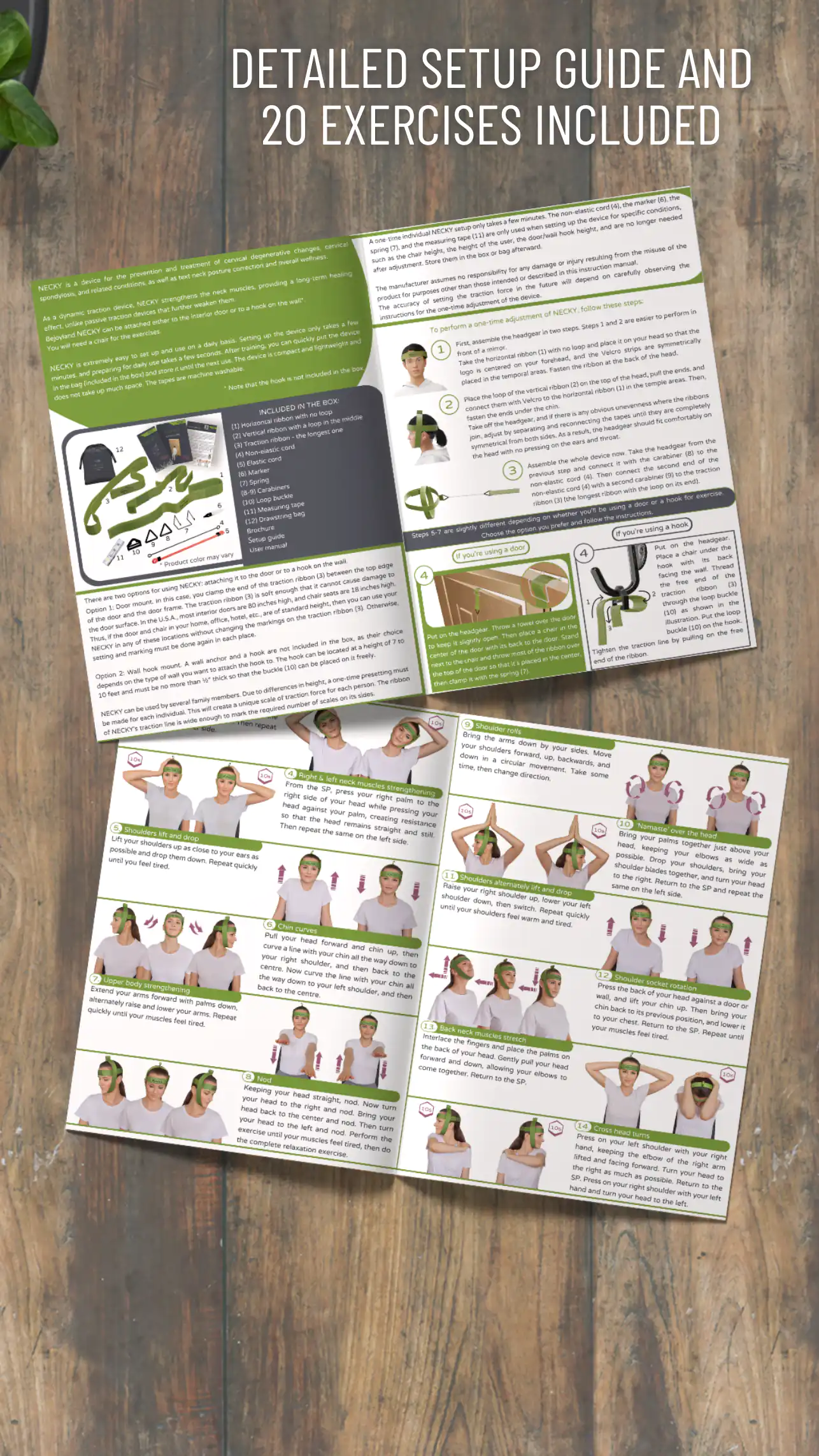 Bejoyland Setup Guide and User Manual on the table, showing instructions and exercises with color illustrations