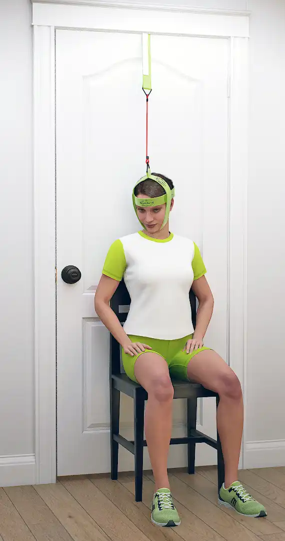 Bejoyland neck trainer mounted in a closed door for a training session