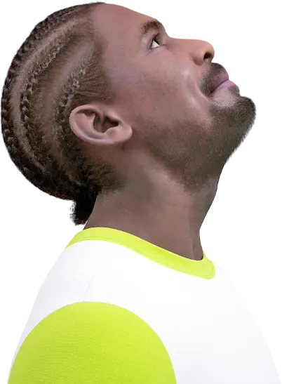 Man performing a neck flexor stretch by tilting his head backward to ease tech-neck strain and improve forward head posture